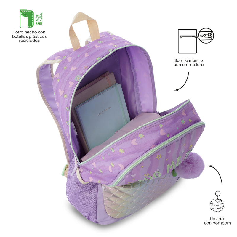 Mochila para Niña Kacty Grande Morado