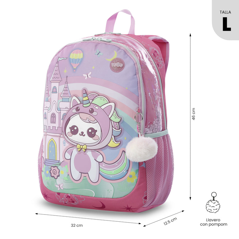Mochila para Niña Magic Spark Grande Rosado