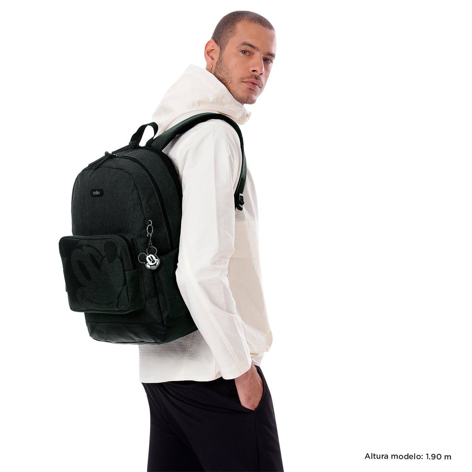 Mochila para Hombre Mickey Melange Mediano Gris