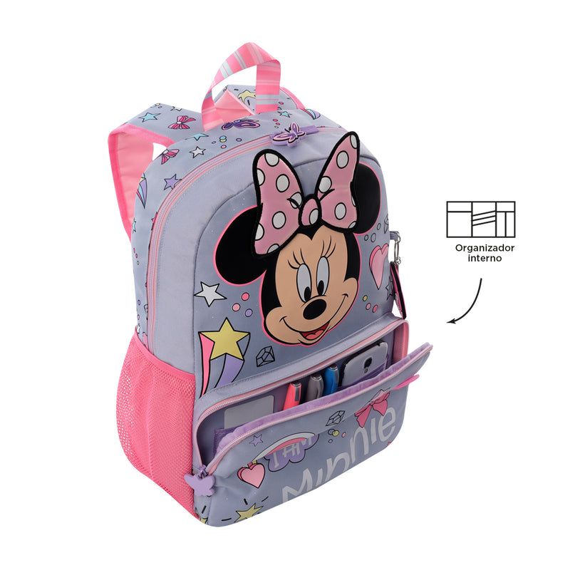 Mochila para Niña Minnie M Gris