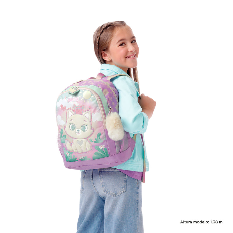 Mochila para Niña Queen Cat Mediano Rosado