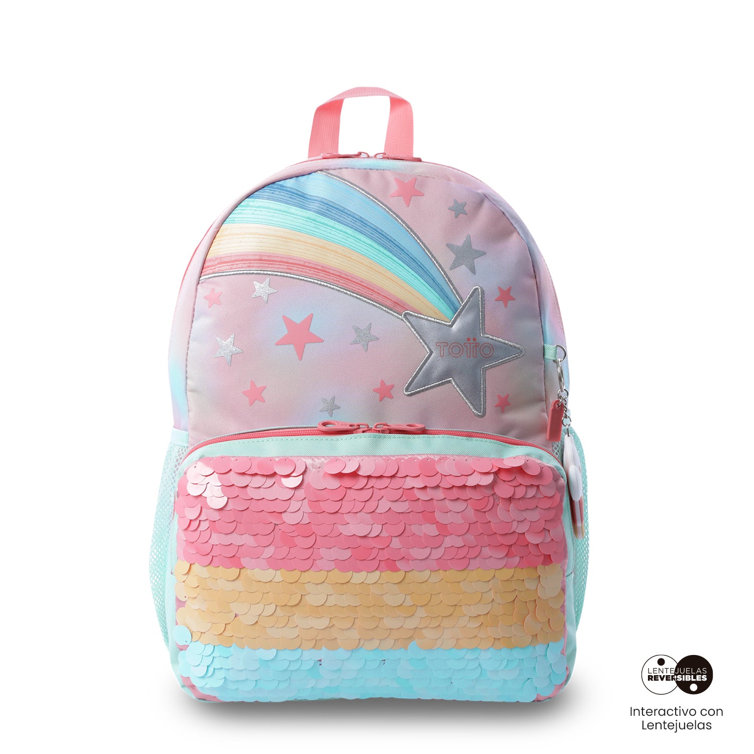 Mochila para Niña Rainbow Star Mediano Rosado