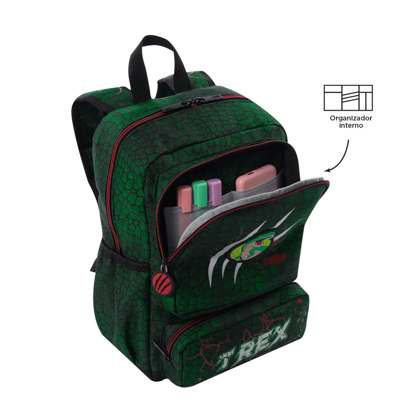 Mochila para Niño Rex Dino S Verde