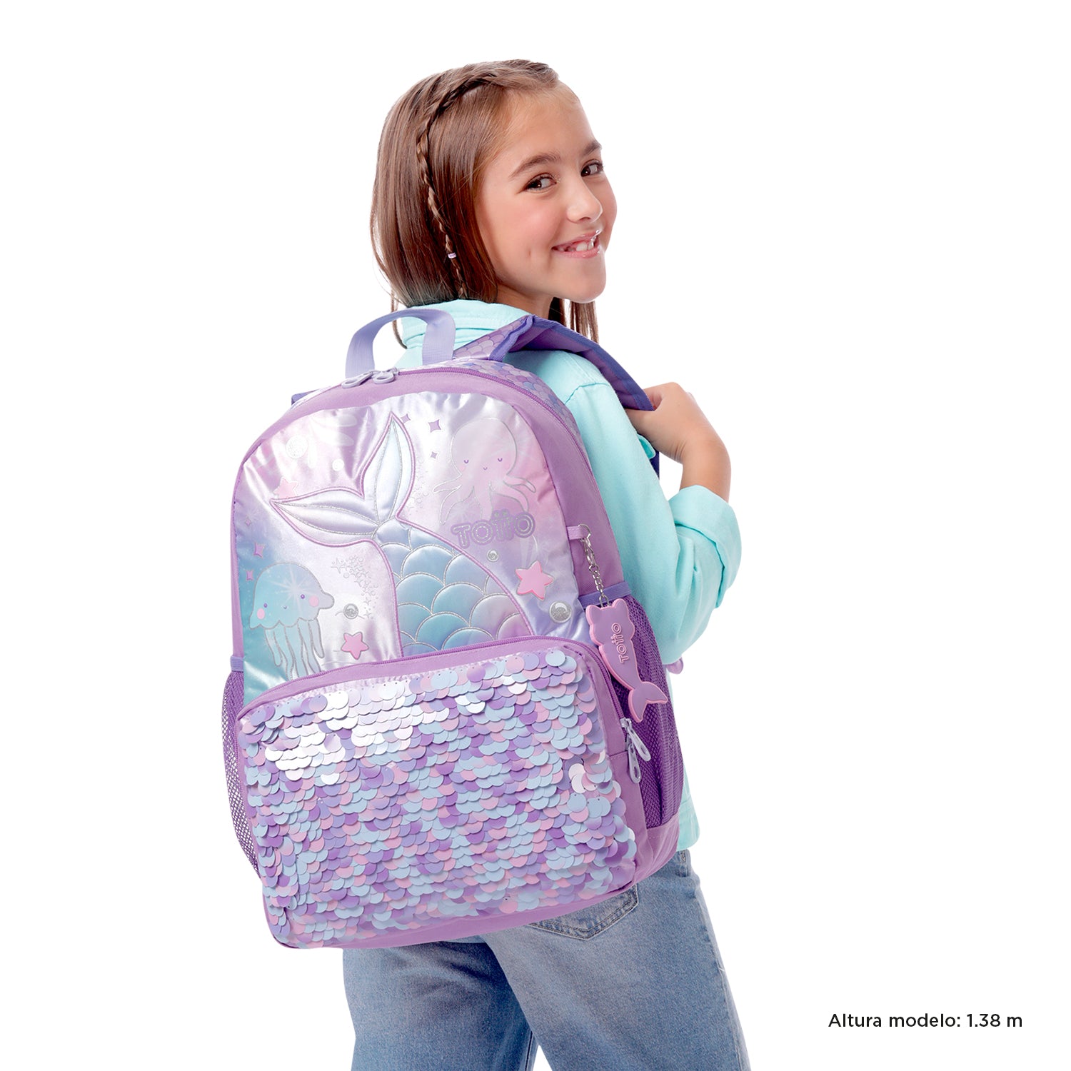 Mochila para Niña Sireny Grande Morado