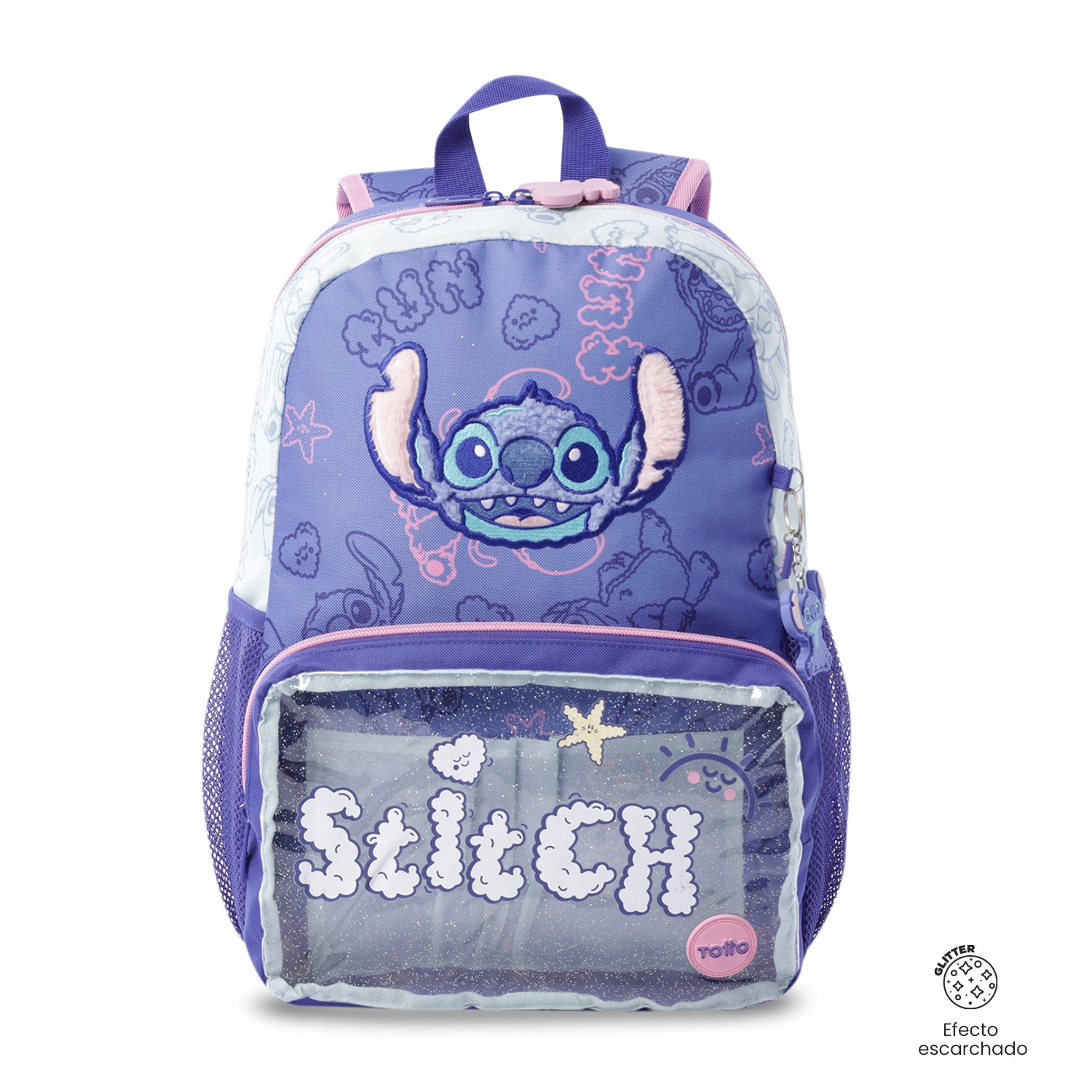 Mochila para Niña Stitch On The Beach Mediana Azul