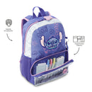 Mochila para Niña Stitch On The Beach Mediana Azul
