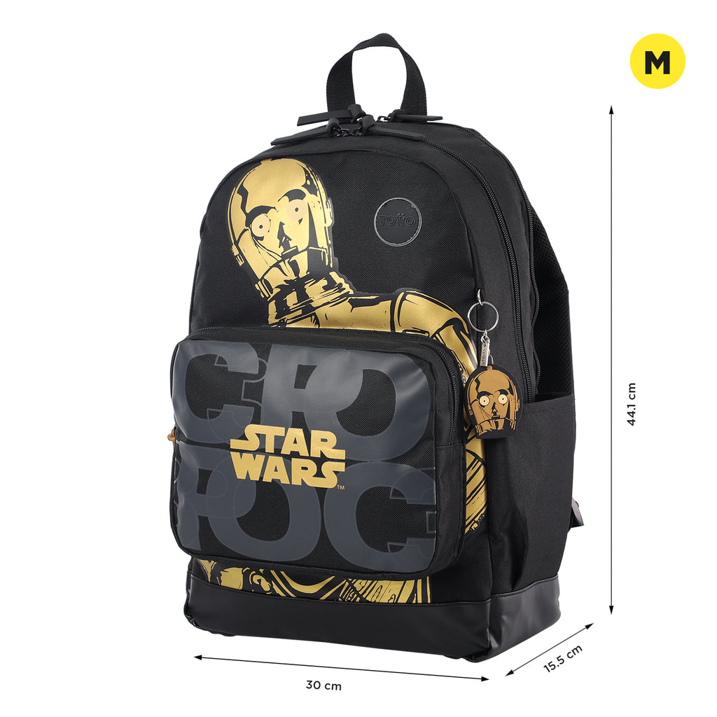 Mochila saco infantil Star Wars negra personalizable - Caprichos y Más