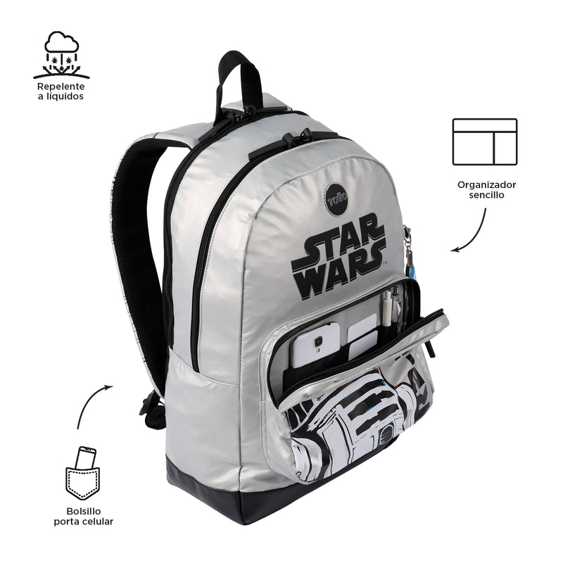 Mochila Star Wars M Disney - Color: Gris