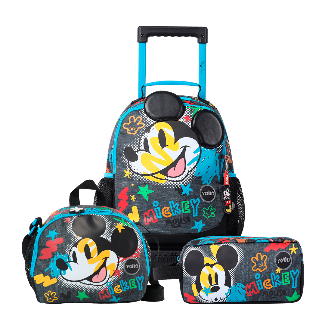 Mochila Rue Bomper +Lonchera + Multiuso de Mickey Disney