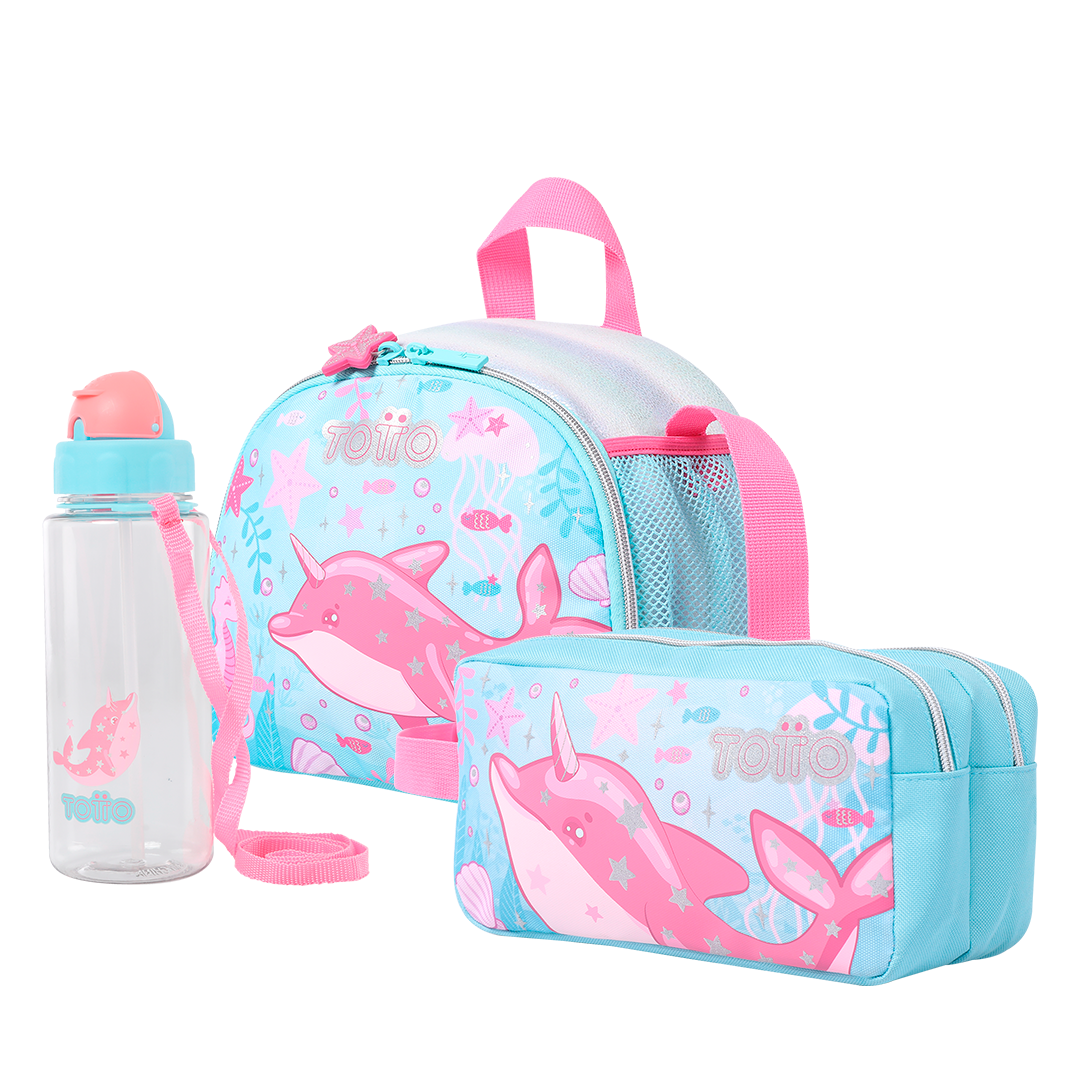 Botellón Pink Ocea +Lonchera Pink Ocean + Multiuso Pink Ocean