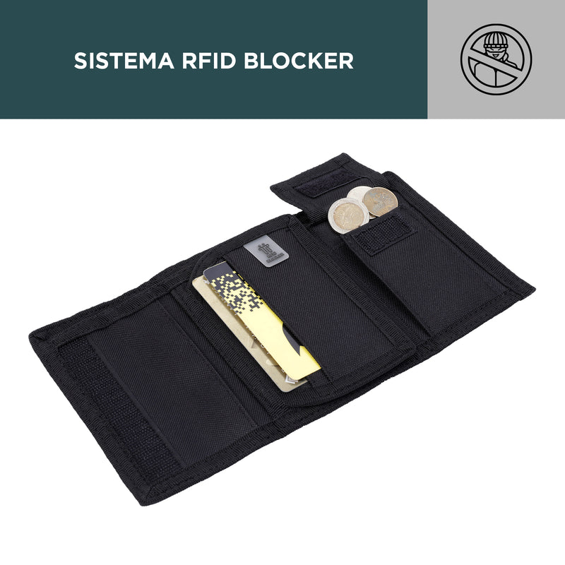 Billetera RFID con cadena Meeting - Color: Negro