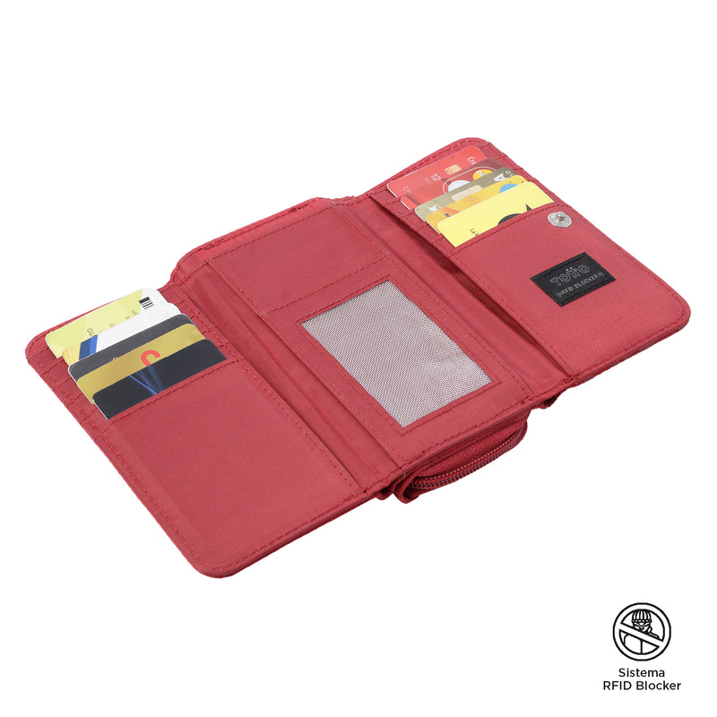 Billetera Karasu Con Rfid Blocker - Color: Rojo