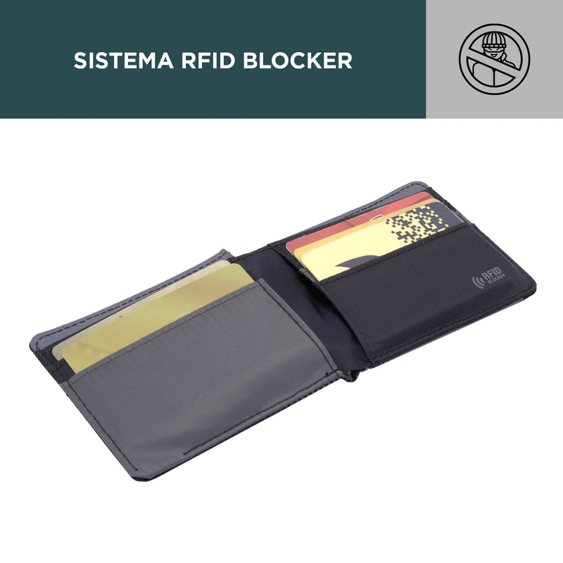 Billetera en lona RFID Barnacle - Color: Negro