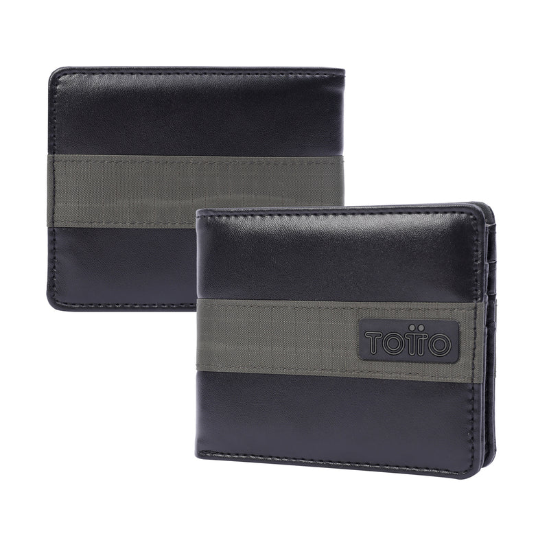 Billetera Pu Leather Rfid Macaon - Color: Negro