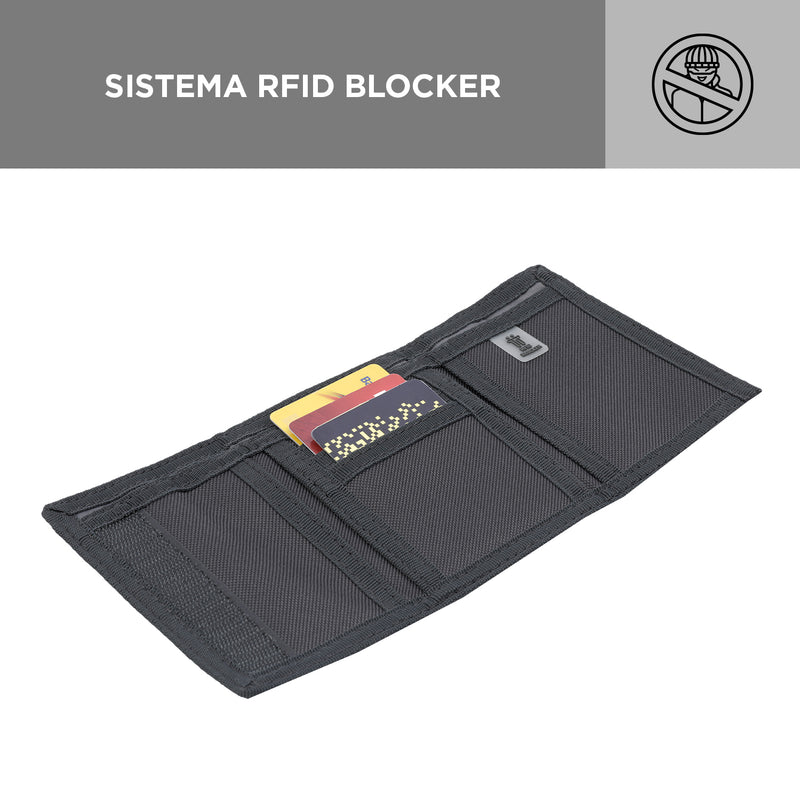 Billetera en lona RFID Jaby - Color: Gris