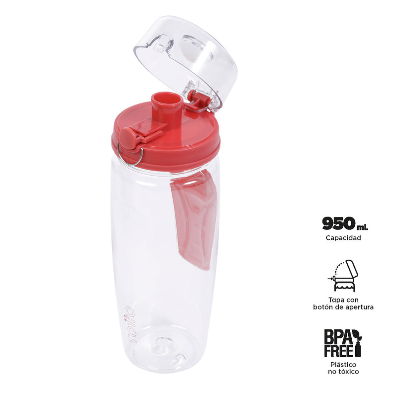 Botellón Plastico y Ergonómico de 950 ml Balbo - Color: Rojo
