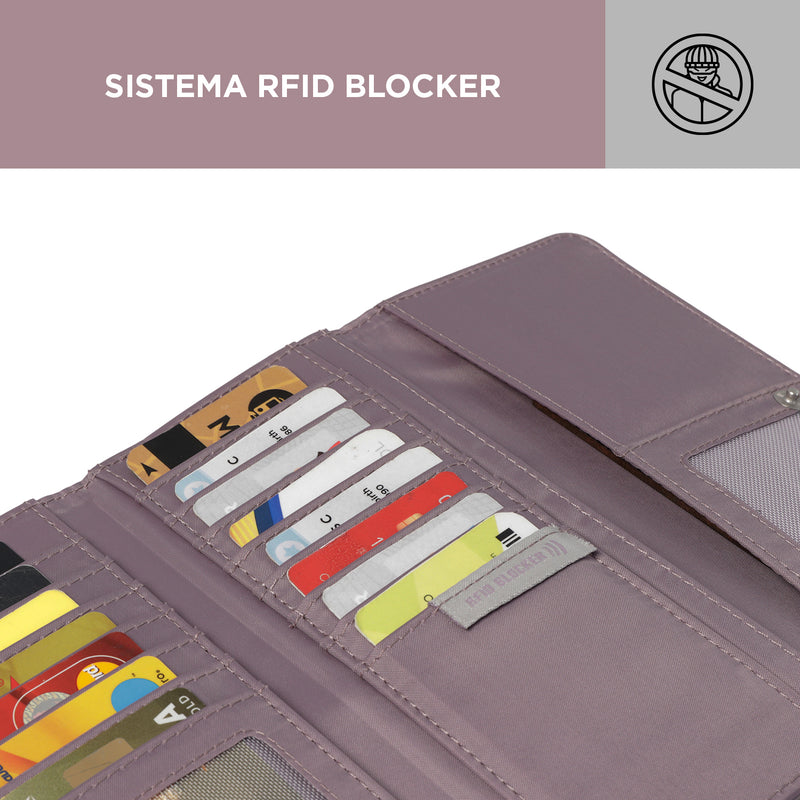 Billetera Pu Leather Rfid Subra Color: Morado