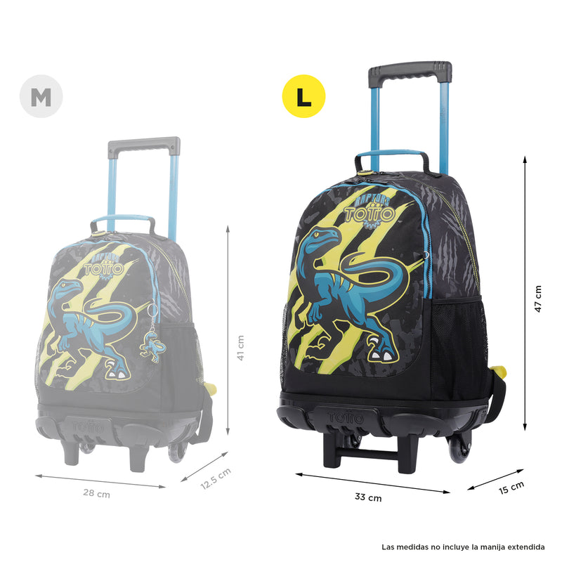 Mochila Rue Bomper Raptor L - Color: Estampado Dinosaurio